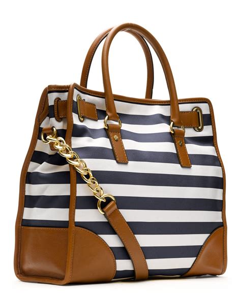 michael kors hamilton large ew stripe tote|Michael Kors nouveau Hamilton bag.